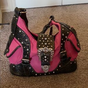 A hot pink purse